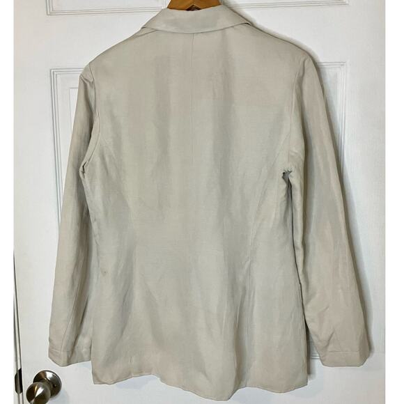 INC Women's 8 Blazer Jacket Linen Silk Button Front Collared Summer Workwear - Picture 2 of 9